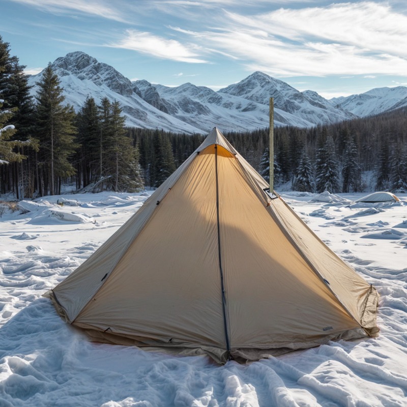 Outdoor Camping Solo - Tenda Camping Piramida Ultra-ringan Dua Lapis