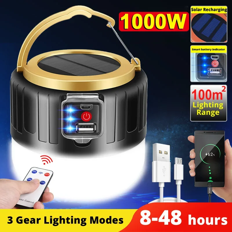 Outdoor Camping Gazebo - Lampu Kemah Tenaga Surya LED Lentera
