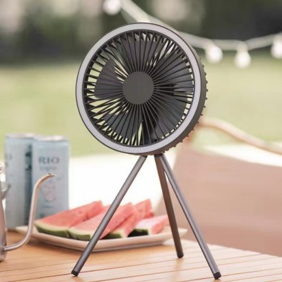Outdoor Camping Gazebo - Kipas Camping Portabel dengan Lampu LED