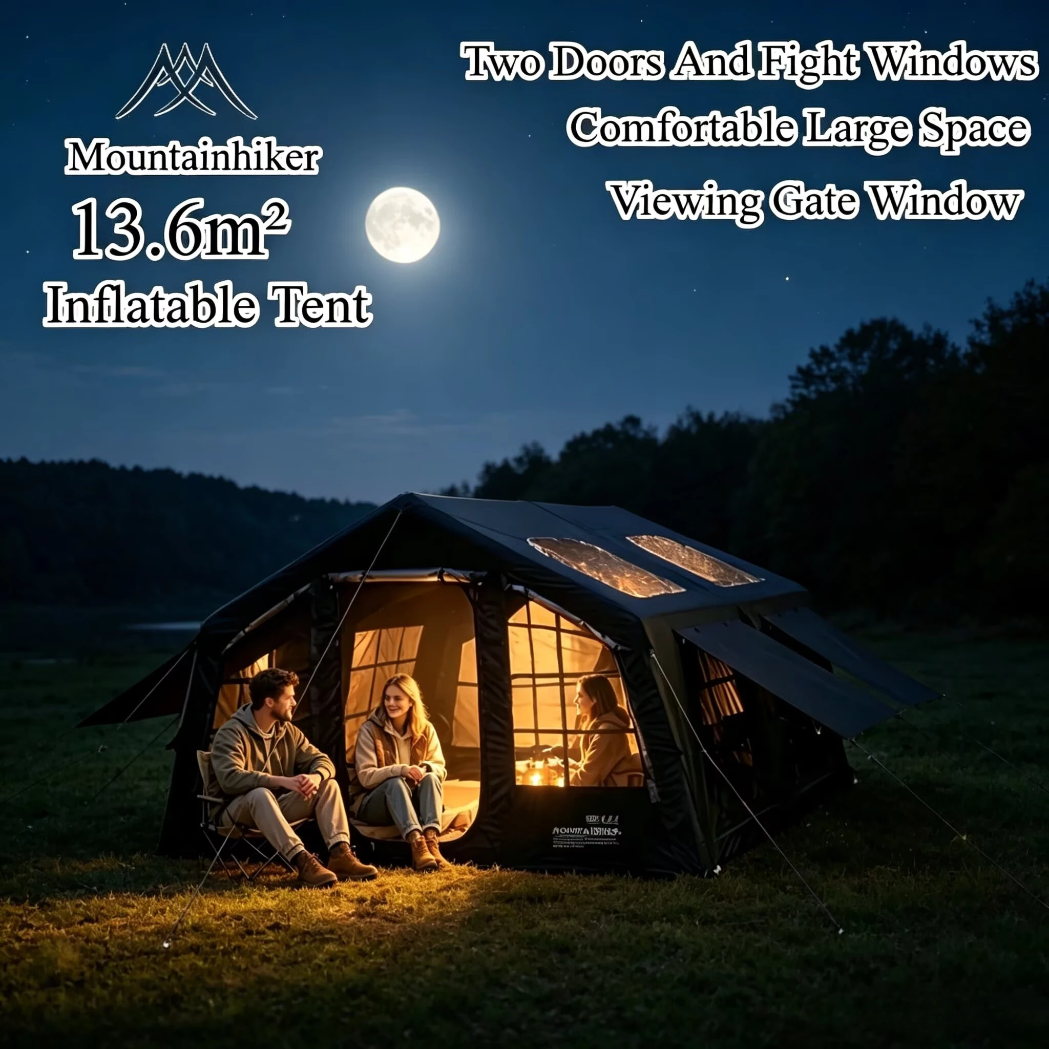 Outdoor Camping Gazebo - Tenda Camping Tiup Mountainhiker untuk 4-8