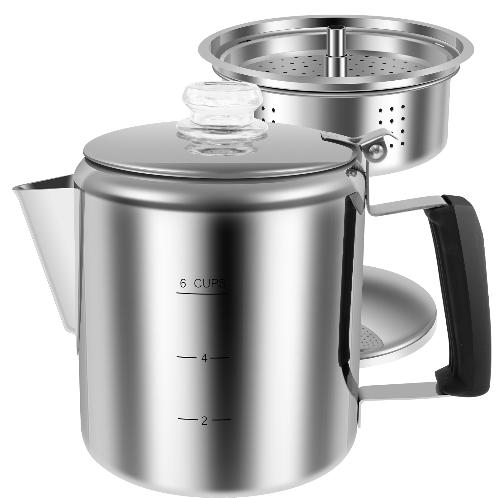 Camp Percolator Coffee - Perkolator kopi Kemah, panci kopi bening