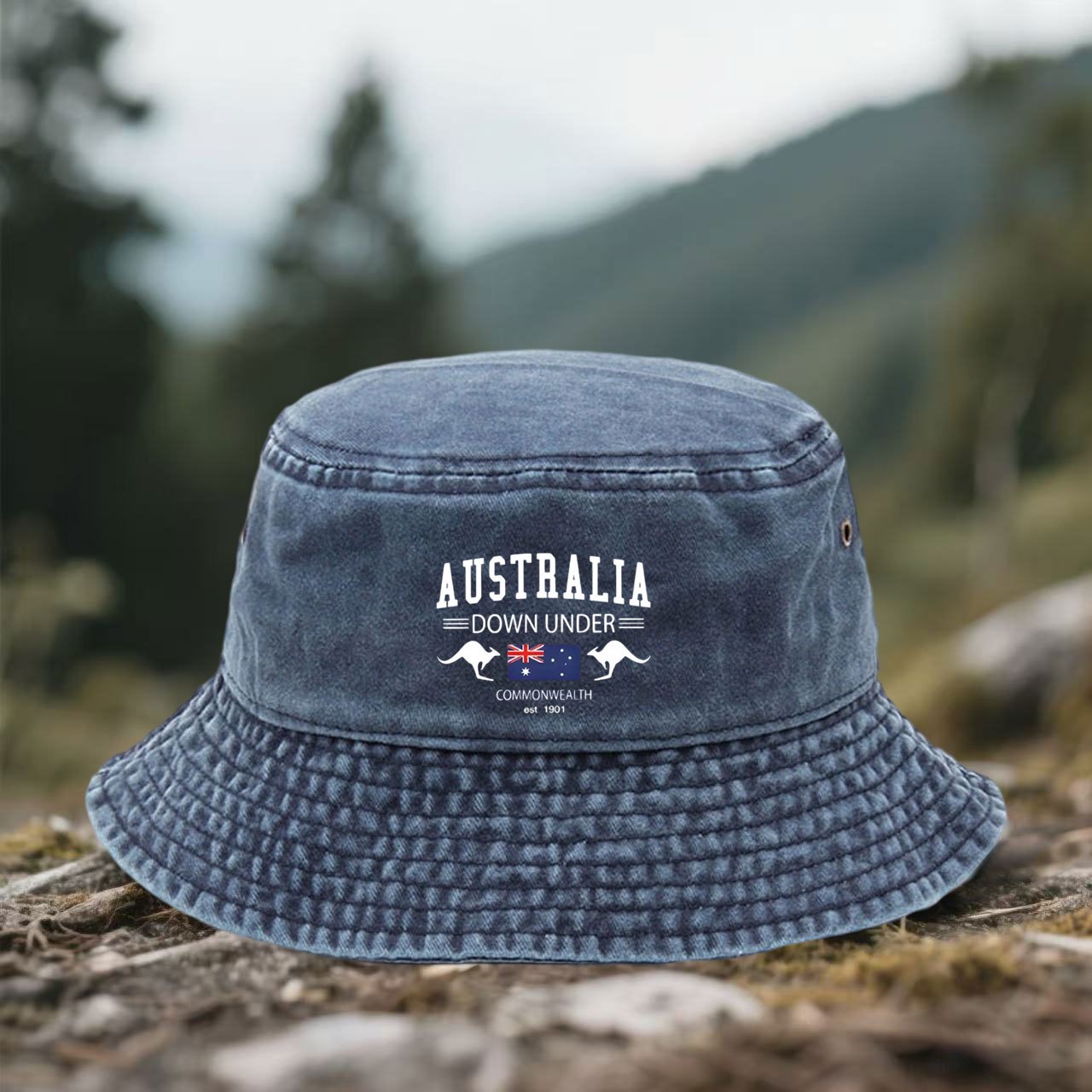 Outdoor Camping Australia - Topi Bucket Unisex dengan Cetakan 