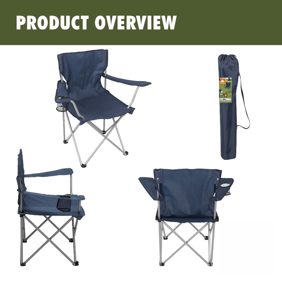 Kursi Lipat Quad Camping BLUE- - Camping Quad ulasan dan harga