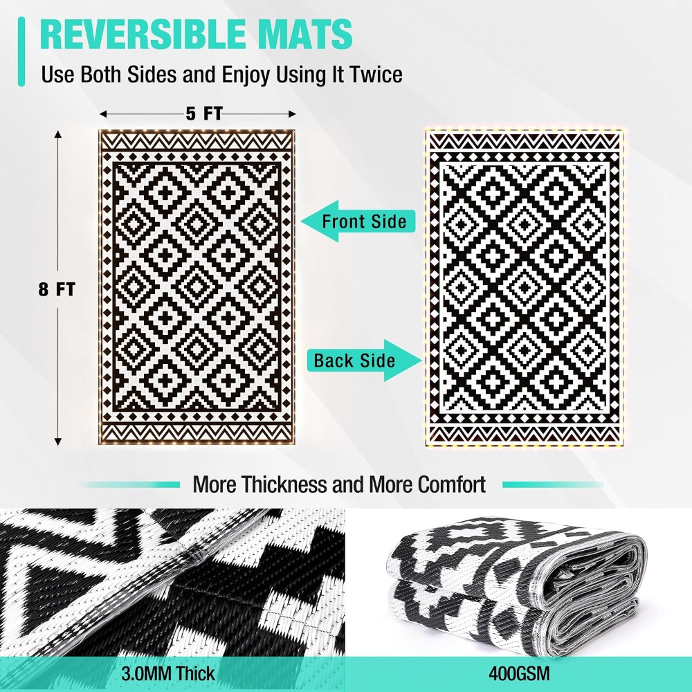 Karpet Luar Ruangan 5' X 8' De - Outdoor Camping Rug With Led Lights ulasan dan harga