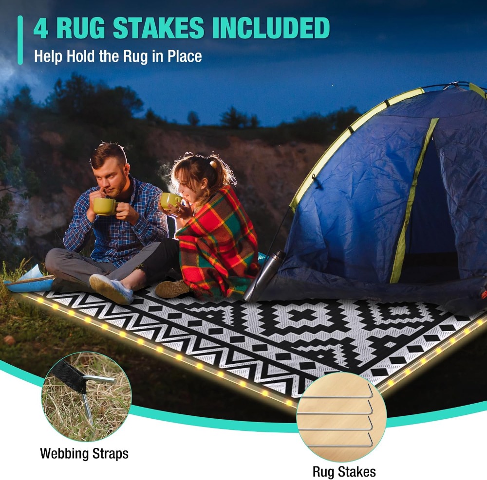 Karpet Luar Ruangan 5' X 8' De - Outdoor Camping Rug With Led Lights ulasan dan harga