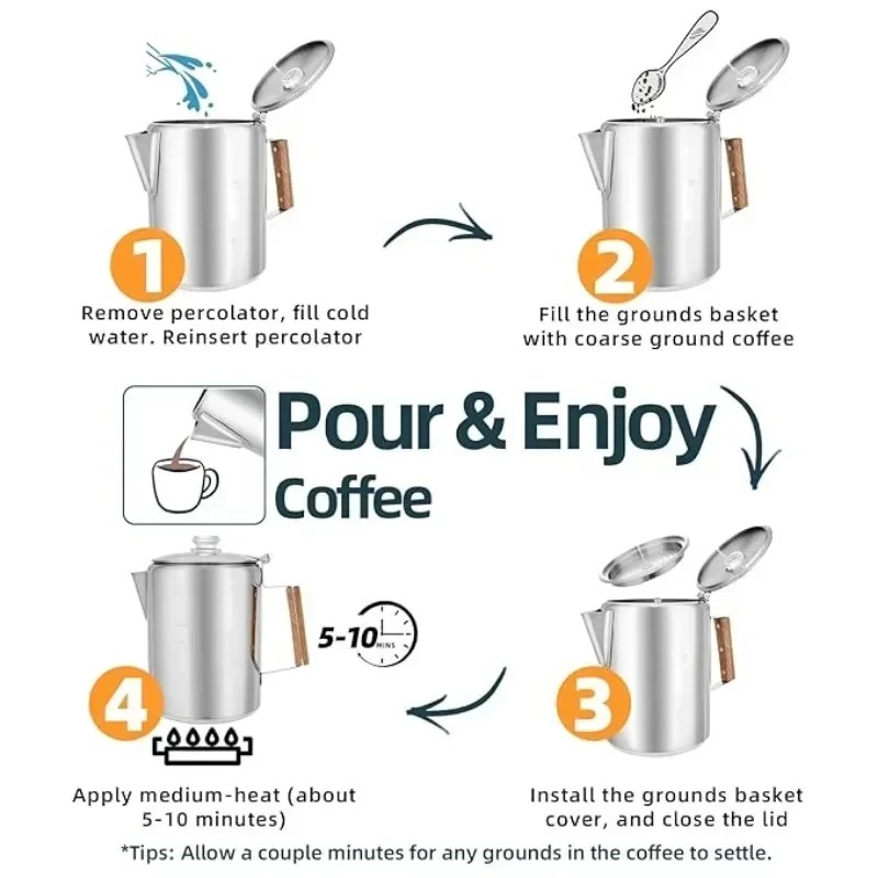 Perkolator Kopi Camping Stainl - Camp Percolator Coffee ulasan dan harga