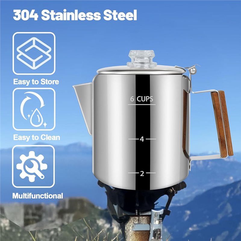 NOCM Coffee Pot 6 Cup Percolat - Camp Percolator Coffee ulasan dan harga