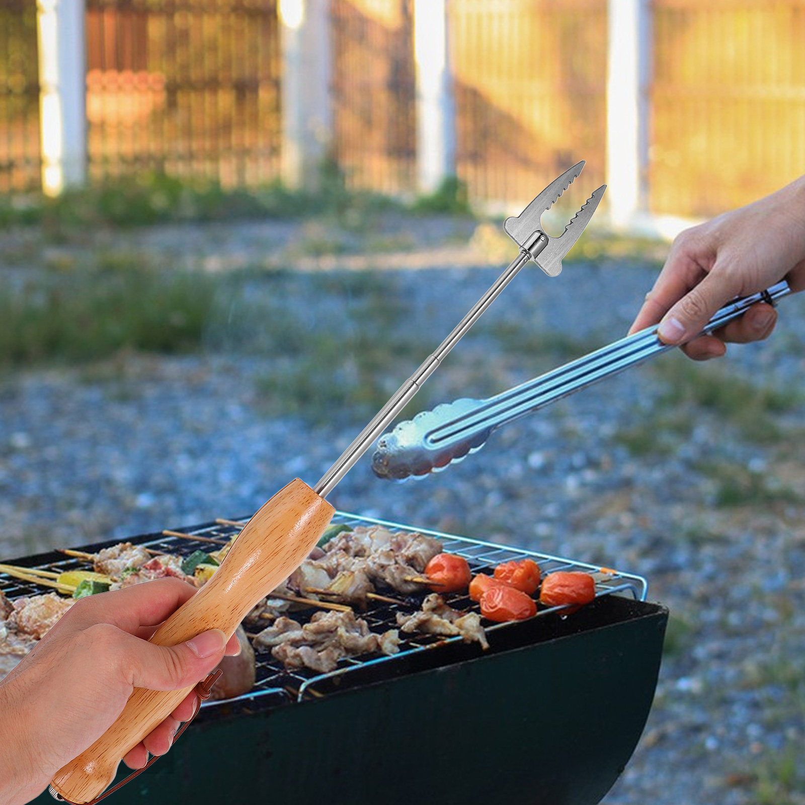 Tusuk Sate Bbq Stainless Steel - Outdoor Camping Fire ulasan dan harga