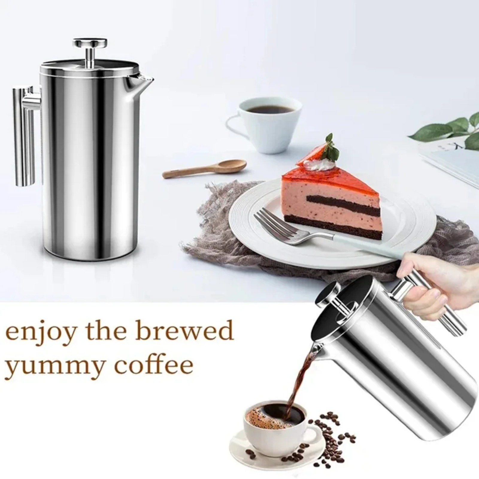 French Press Portabel Stainles - Camp Percolator Coffee ulasan dan harga