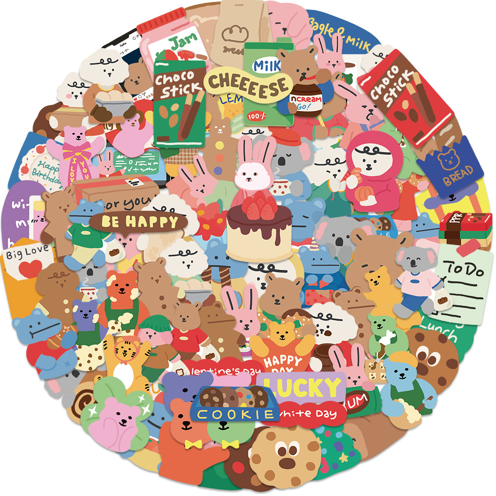 100Pcs Stiker Beruang Korea Da - Bear Canister ulasan dan harga