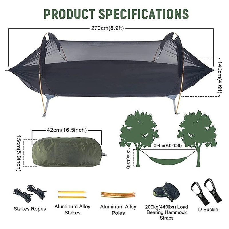 Hammock Jaring Nyamuk 3-in-1 d - Outdoor Camping Solo ulasan dan harga