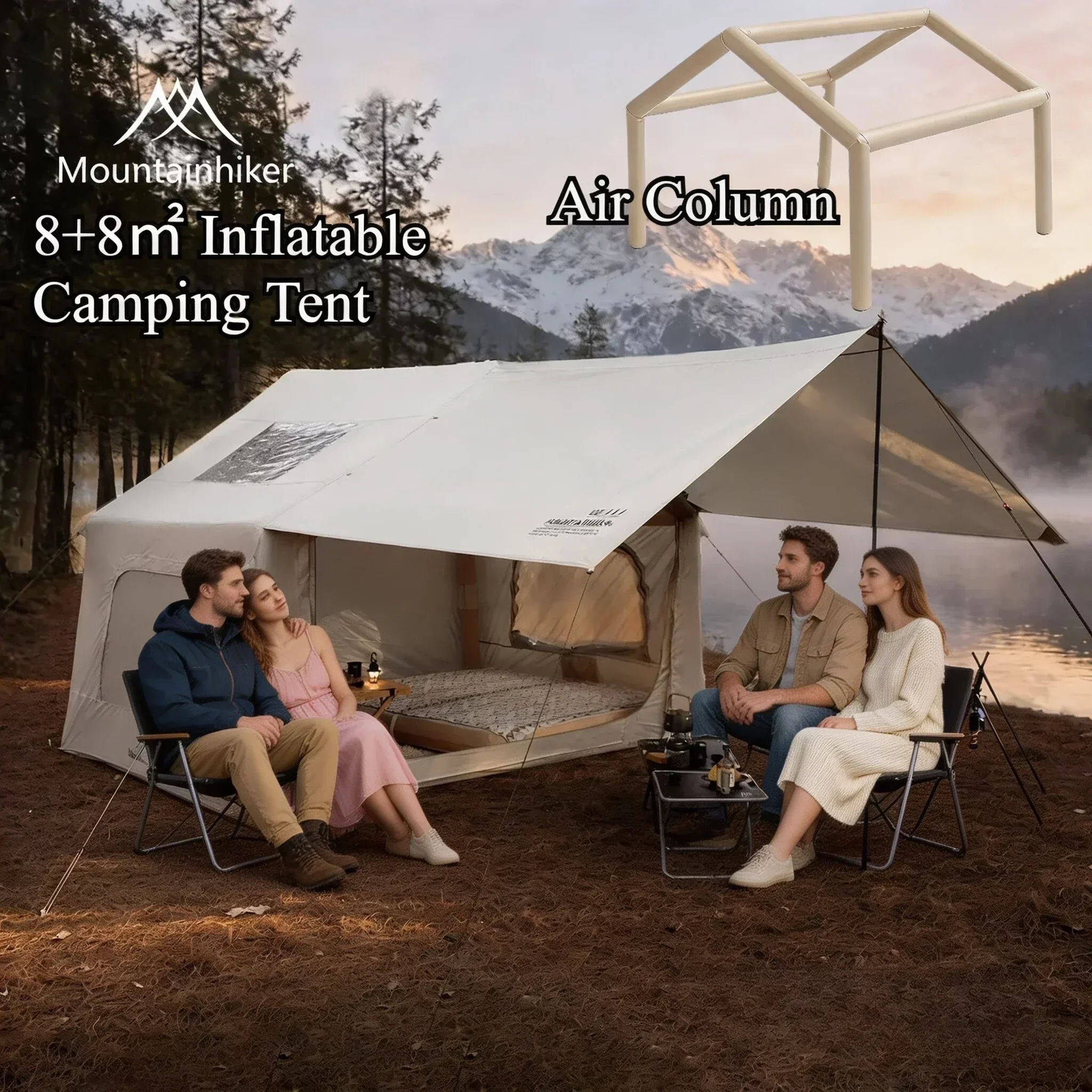 8+8 ㎡   Tenda Camping Tiup MOU - Outdoor Camping Gazebo ulasan dan harga