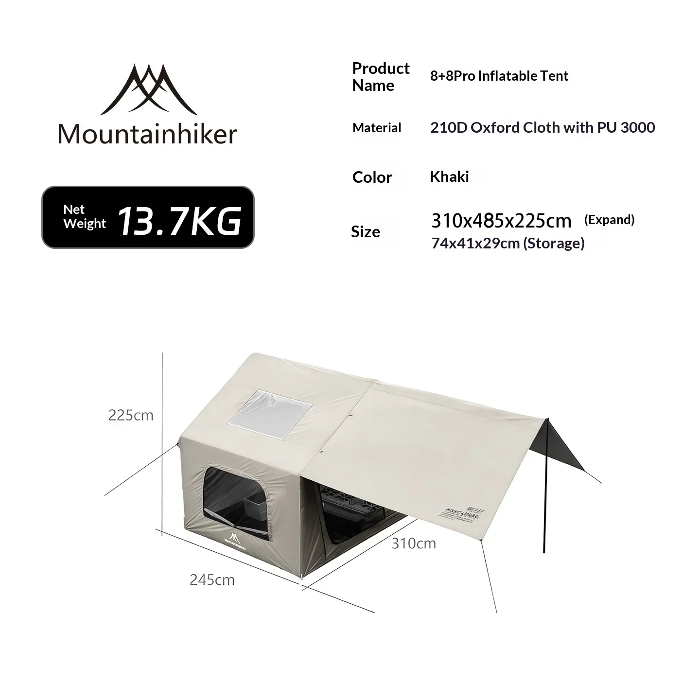8+8 ㎡   Tenda Camping Tiup MOU - Outdoor Camping Gazebo ulasan dan harga