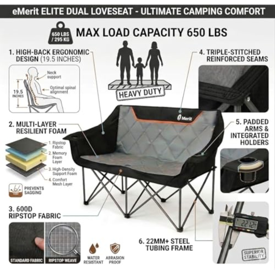 Kursi Camping Berlapis Empuk U - Camping Quad ulasan dan harga