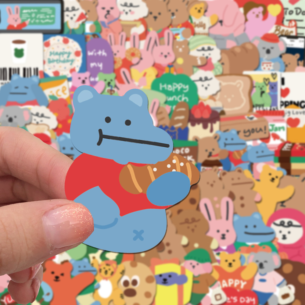 100/200 Buah Stiker Beruang Ko - Bear Canister ulasan dan harga