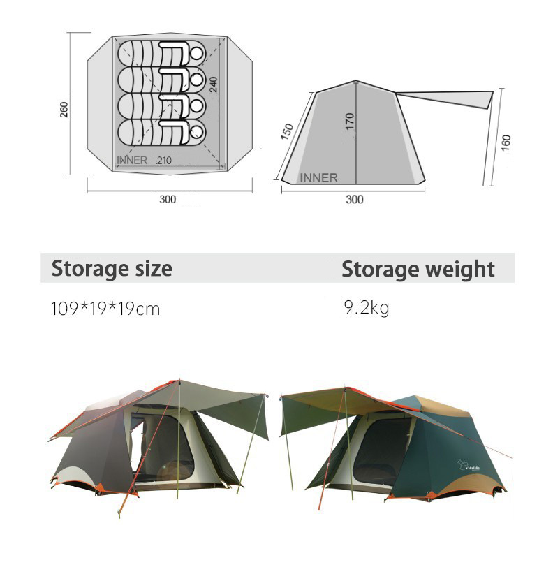 Tenda Keluarga Otomatis Vidali - Camping Zelt Outdoor ulasan dan harga